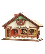 Ginger Cottages Wooden Ornament - Peppermint Twist Pretzel Shop